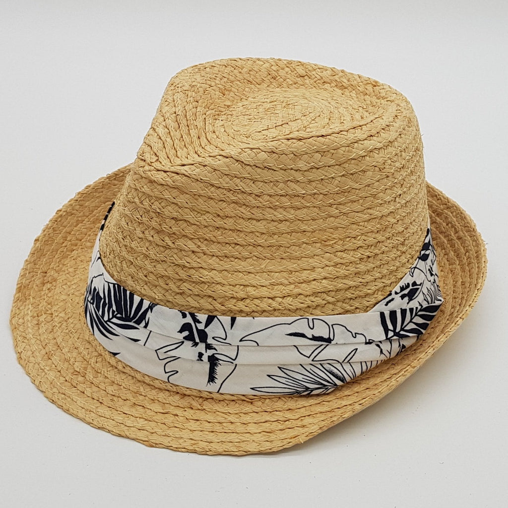 Montego Trilby Hat with Palm Tree Print Band
