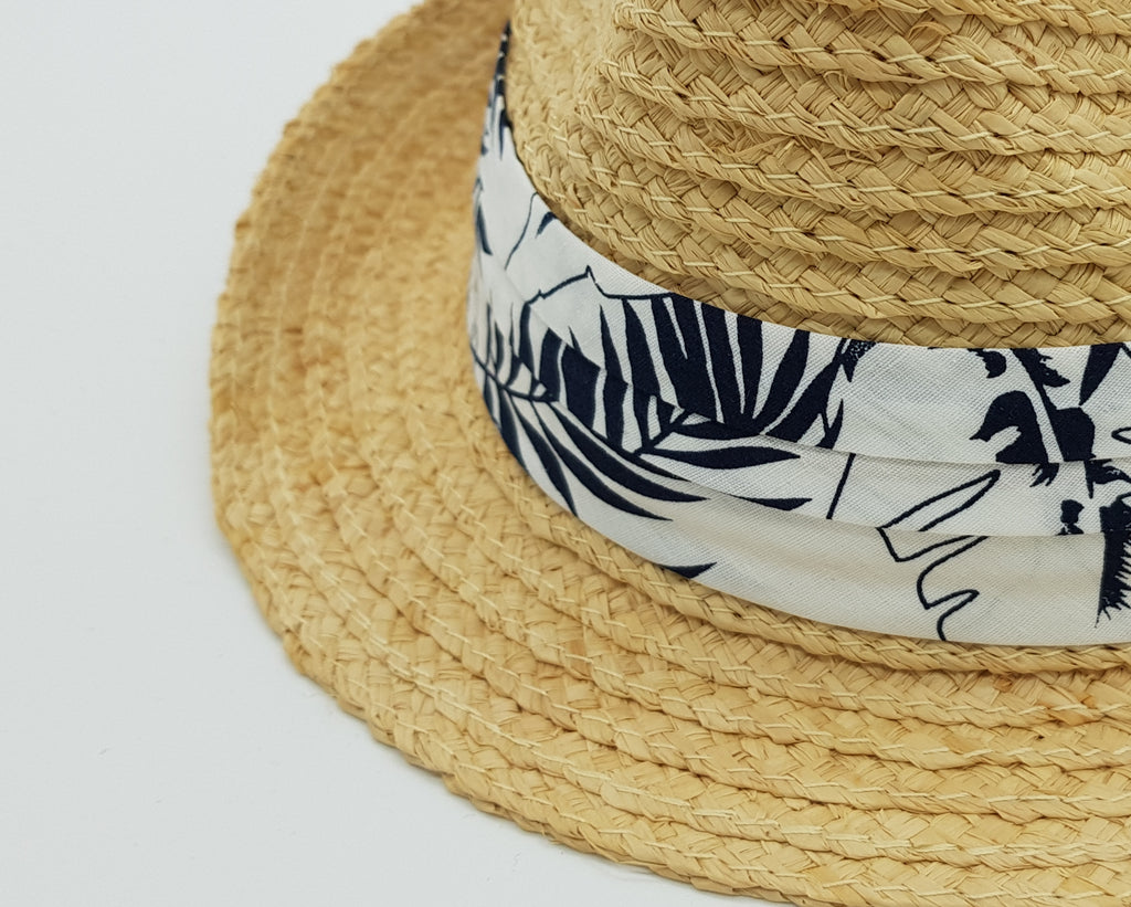 Close up of brim and band of Montego Trilby Hat