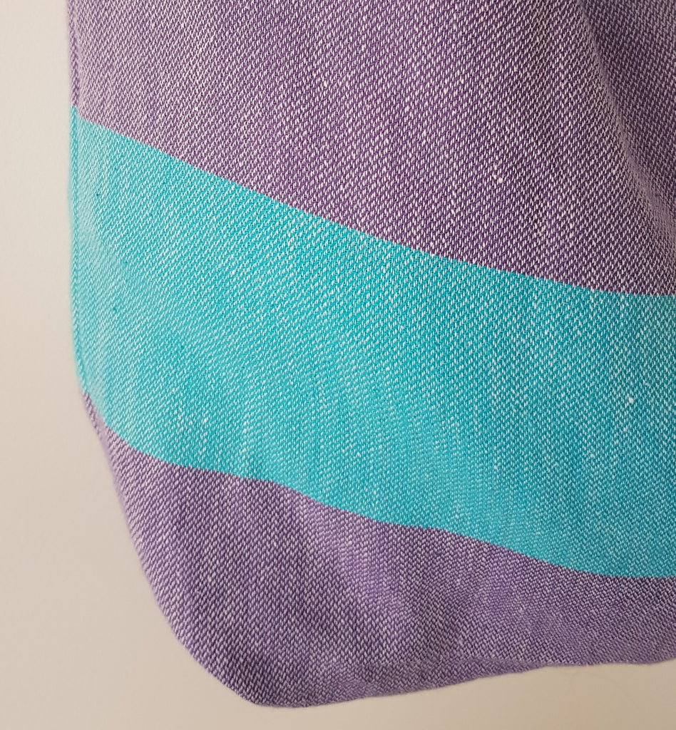 Close up of Bodrum Beach Bag - Purple & Turquoise