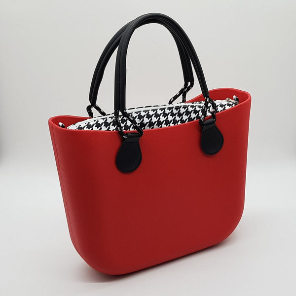 Corfu Bag - Red with Houndstooth