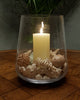 Ivory Flameless LED Candle in hurricane candle holder
