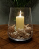 Ivory Flameless LED Candle in hurricane candle holder
