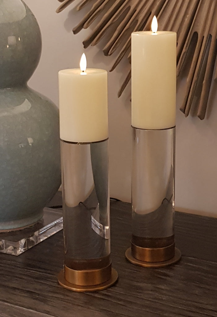 Ivory Flameless LED Candles on candlesticks