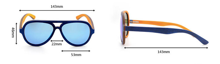 Malibu Sunglasses Dimensions